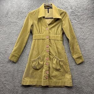 Mon Petit Oiseau Small Light Green High Waisted Jacket Pink Buttons Corduroy